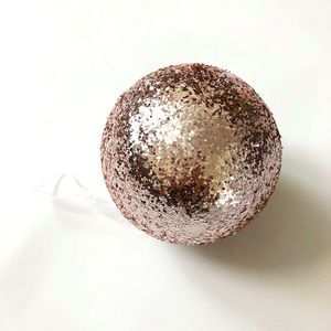 Pink Gold Glittered Spherical Ornament